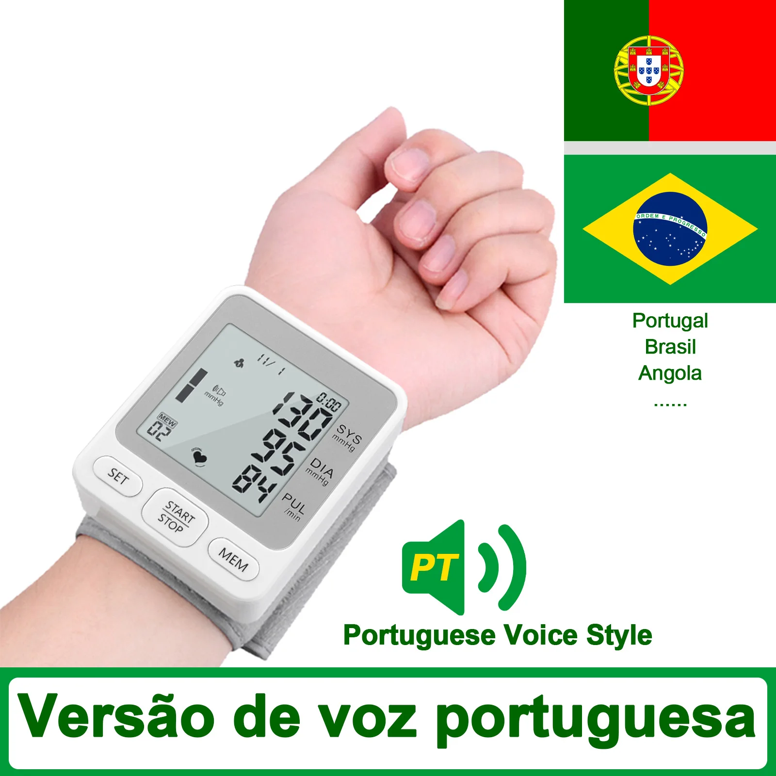  TWAYRDIO Monitor de presión arterial completamente automático  para el brazo superior del brazo, esfigmomanómetro para adultos, cálculo de frecuencia  cardíaca, medidor digital de presión arterial con pantalla grande, fácil de  operar 