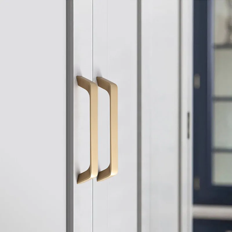 1PC Sand Gold Cabinet Door Handles Zinc Alloy Wardrobe Drawer Door Pulls European Light Luxury Furniture Handle Hardware furniture handles kitchen door handles