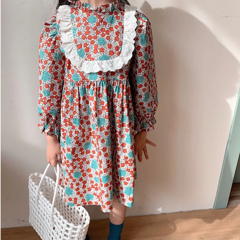 22 Spring New Girls Princess Dress Long Sleeve Floral Cotton Toddler Kids Party One Piece Dresses Children Frock Baby Clothing Aliexpress