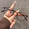 Retro Artistic Anti Blue Light Glasses Ultra Light Small Frame Myopia Glasses High Definition Transparent Short Sight Glasses 1
