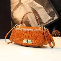 Sac à main en cuir véritable motif crocodile pour femme, petit sac de dégager initié, sacs à bandoulière portables, nouvelle tendance, 2023 1