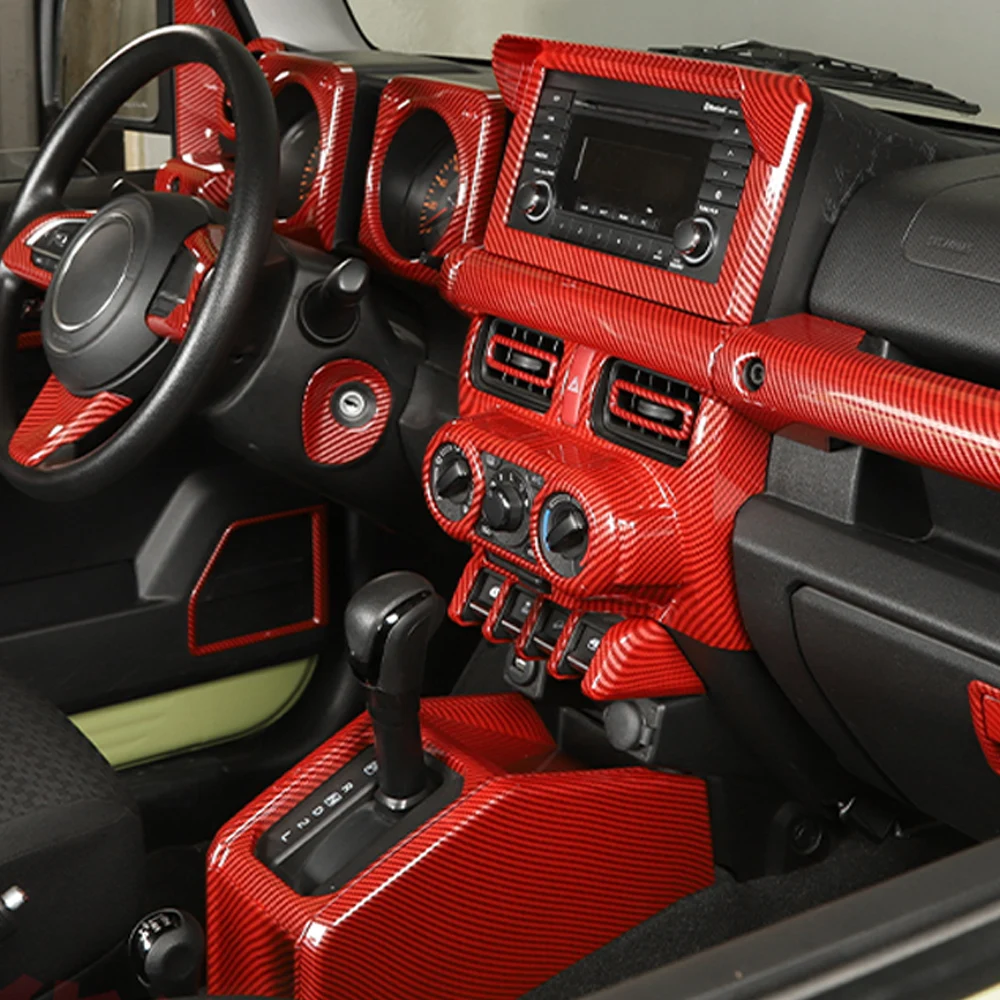 

Внутренняя отделка автомобиля из углеродного волокна, полная яркость для Suzuki Jimny JB64 JB74, аксессуары, стикеры, внутренняя отделка