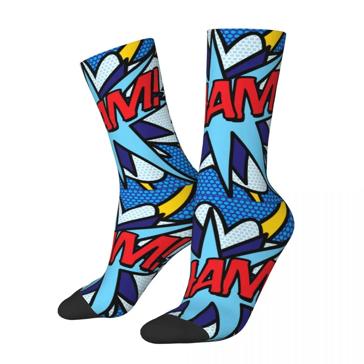 

Крутые современные комиксные баскетбольные носки Pop Art Bang Wow Boom Pow из полиэстера длинные носки для женщин и мужчин дышащие