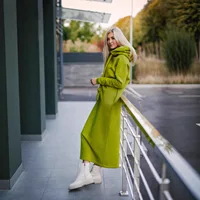 Plus Size Women Fashion Loose Autumn Winter Large Knitted Hooded Long Dress Velvet Hoodie Casual Dress Splicing Warm Dress - Image 2
