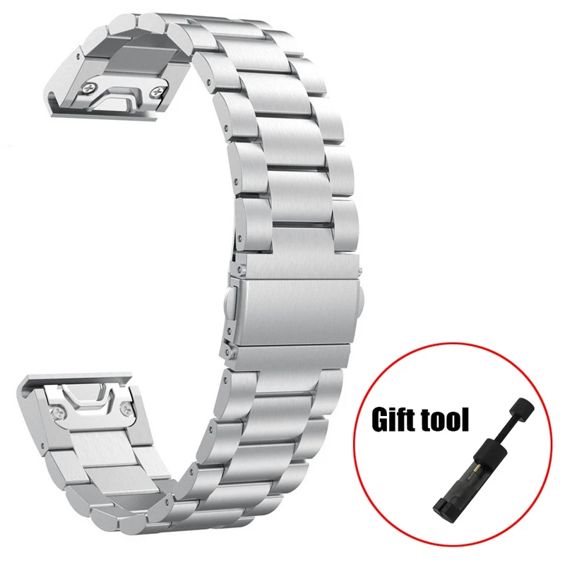 Premium Stainless Steel Watchband - Metal Strap for Garmin Fenix and Enduro Series