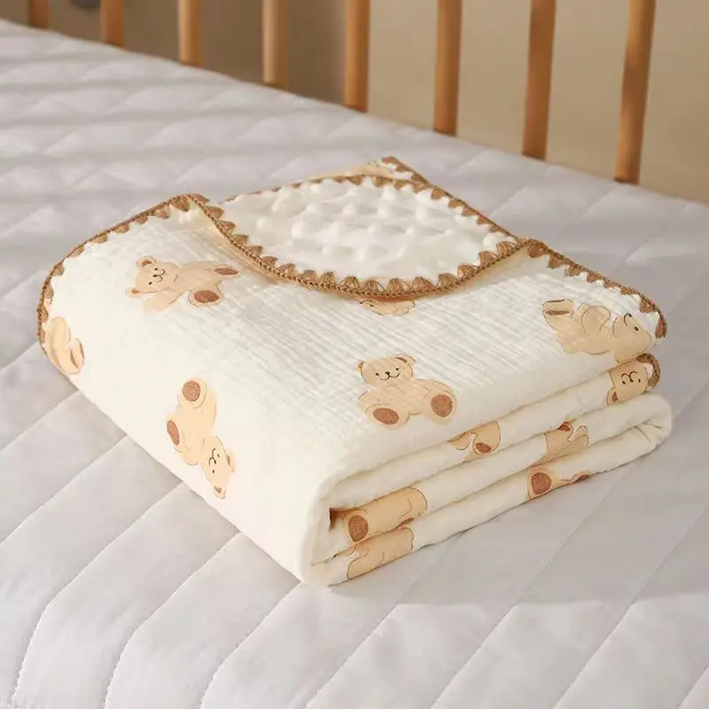 Newborn Baby Pure Cotton Dot Dot Blanket for Outing and Nap Time-Machine Washable