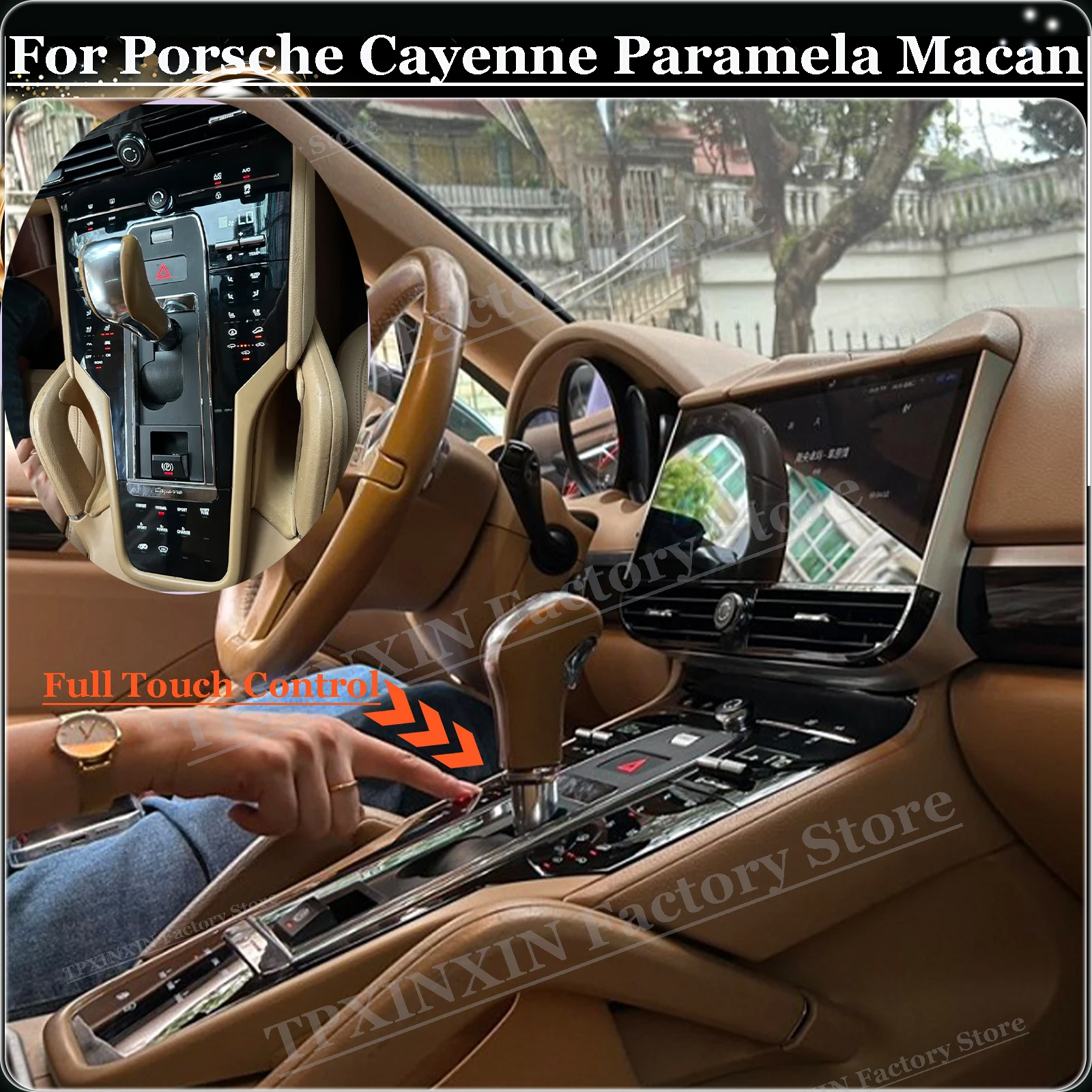 

For Porsche Cayenne Paramela 2010~2017 Macan 2014~2021 Upgrade 2024 Saddle Full Touch Central Control Air Conditioning Panel