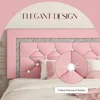 Queen Bed Frame, Upholstered with Diamond Tufted Headboard,,Wooden Slats Support, No Box Spring Needed, Easy Assembly Pink 6