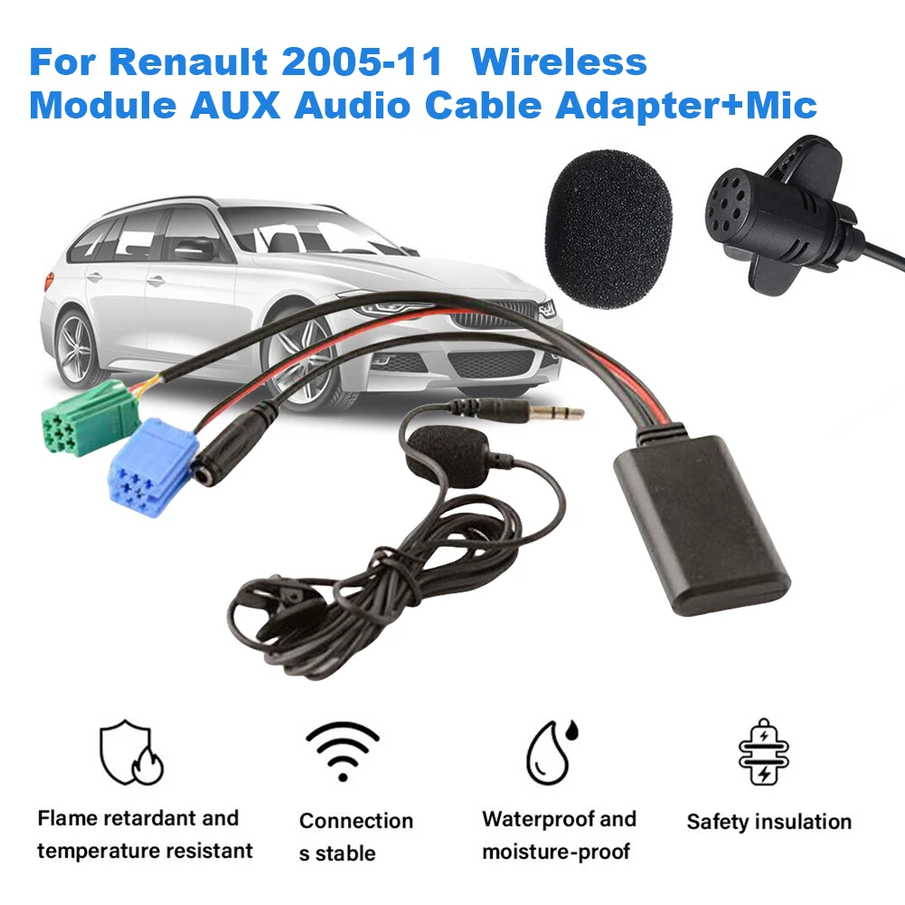 Adaptateur mains libres pour voiture, Bluetooth 5.0, câble AUX, microphone,  Renault Clio, Espace, Oke, Goo, décennie kMegane 2, liste de mises à jour,  haut-parleur radio - AliExpress