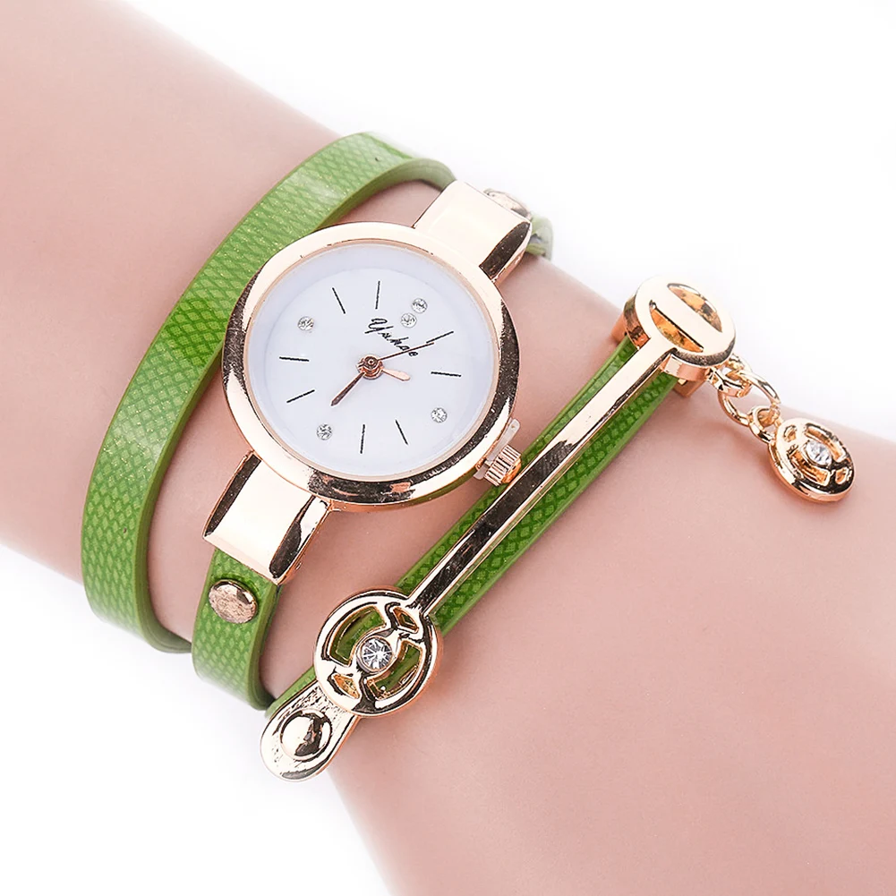 Women Watches Rhinestone Multilayer Bracelet Watch Women Faux Leather Strap Analog Quartz watch Fashion Dress Clock часы женские