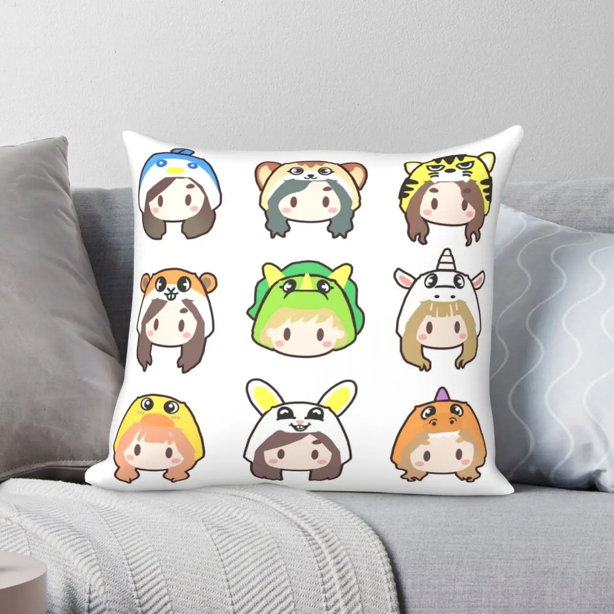 

TWICE FANART ICONS Pillowcase Polyester Linen Velvet Pattern Zip Decor Throw Pillow Case Sofa Seater Cushion Cover