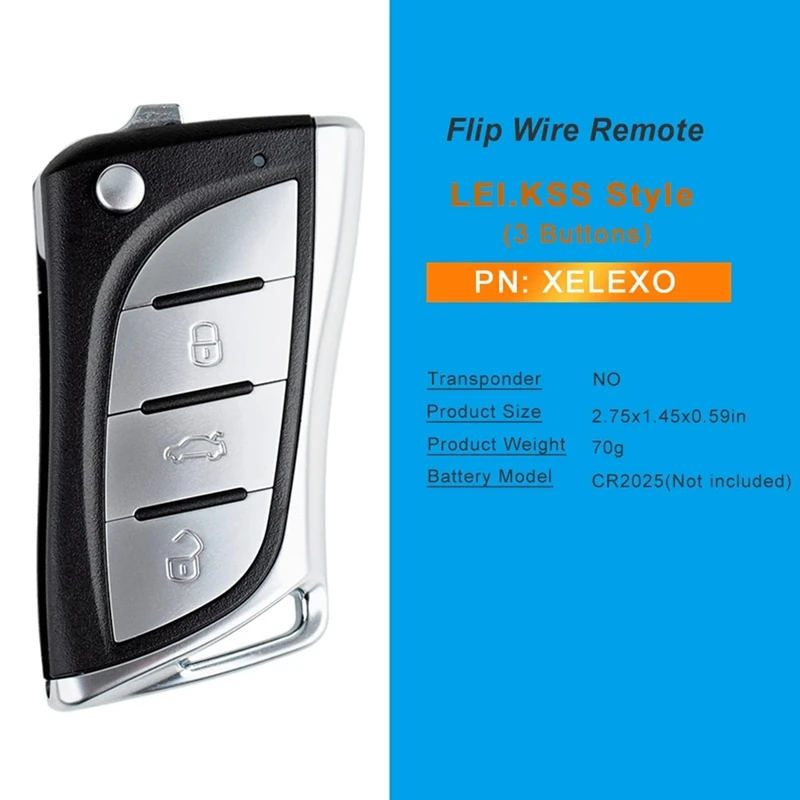 

For Xhorse XELEX0EN Car Remote Smart Key Fob 3 Buttons For Toyota Lexus Sytle Built-In Super Chip For VVDI Key Tool 5Pcs