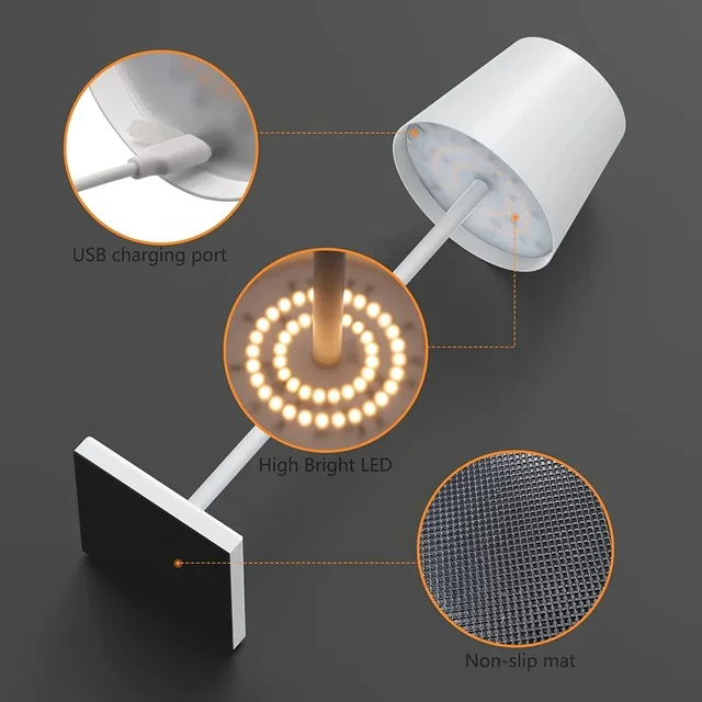 Cordless USB Rechargeable Table Lamp 5