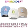 Custom Initial Letter A-Z Embroidery Baseball Cap For Men Womne High Quality Soft Cotton Fashion Team Sport Visors Snapback Caps 1
