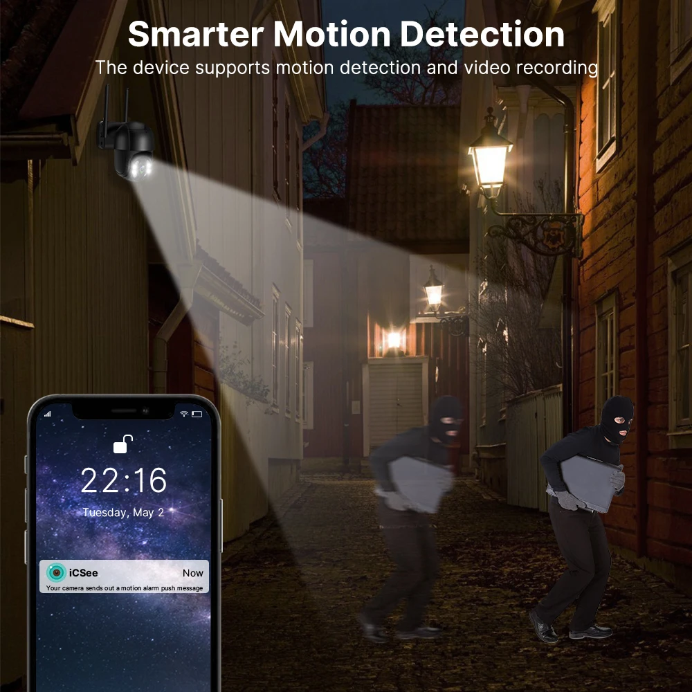 8MP 4K WiFi Surveillance Camera Smart PTZ 5X Digital Zoom Night Vision Human Detection IP Camera Security Protection SOVMIKU surveillance camera