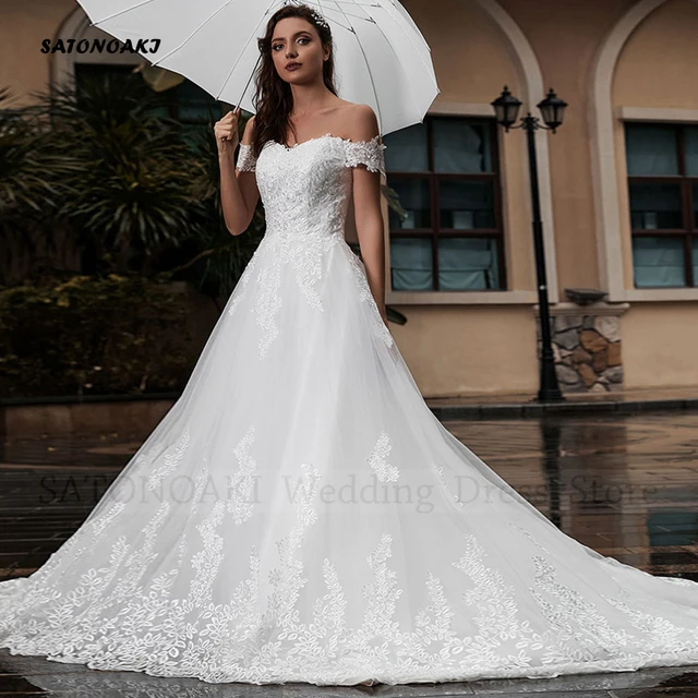 Vestido de noiva de renda e tule, vestido de noiva princesa, feito sob  medida, 2023 - AliExpress