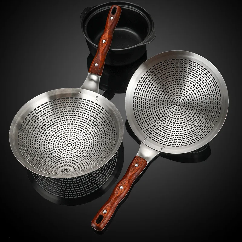 Super-large colander chef's special hotel kitchen oil basin filter stainless steel fried large-sized hedges with multiple