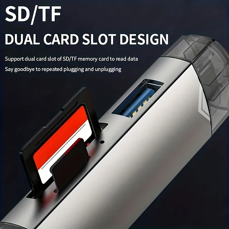 6 in 1 Multifunction Usb 3.0 Card Reader U Disk Flash Drive Memory Card Reading Adapter Phone Accessories