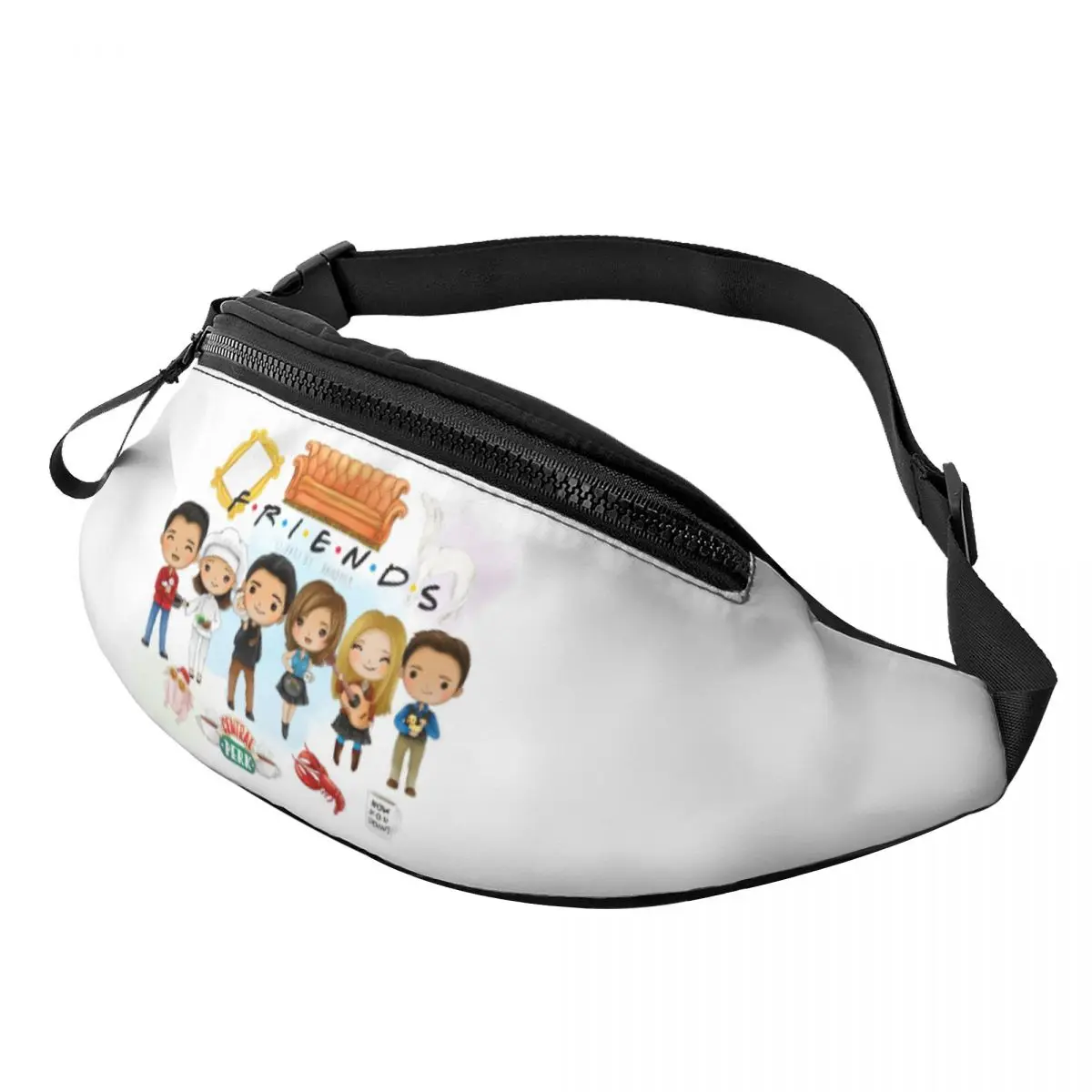 

Классическая забавная поясная сумка для ТВ-шоу для мужчин и женщин, забавная Сумочка через плечо с мультипликационным рисунком, дорожная походная сумка для телефона и денег
