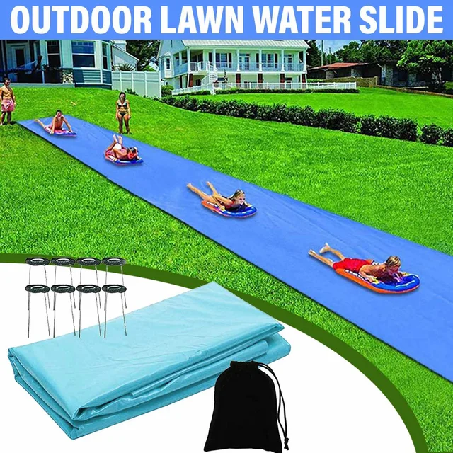 8M Giant Surf Water Slide Fun Lawn Water Slides Pools For Kids Summer PVC Games Center Backyard Outdoor Children Adult Toys 1