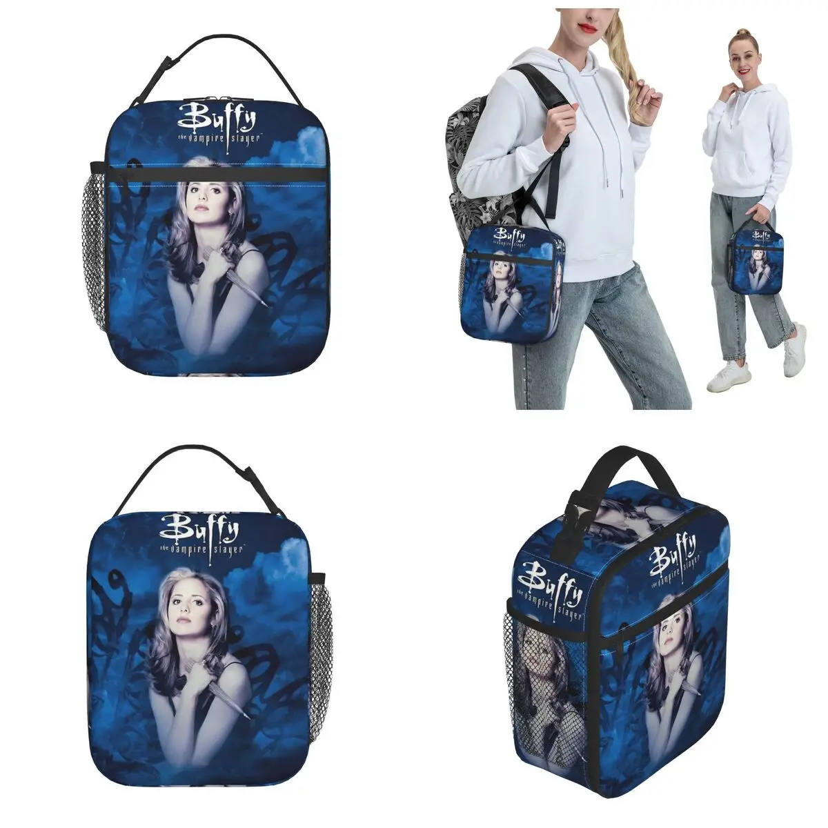 y The Vampires Slayer Merch Insulated Lunch Bag For Work TV Series Storage Food Boxes Portable Thermal Cooler Lunch Box