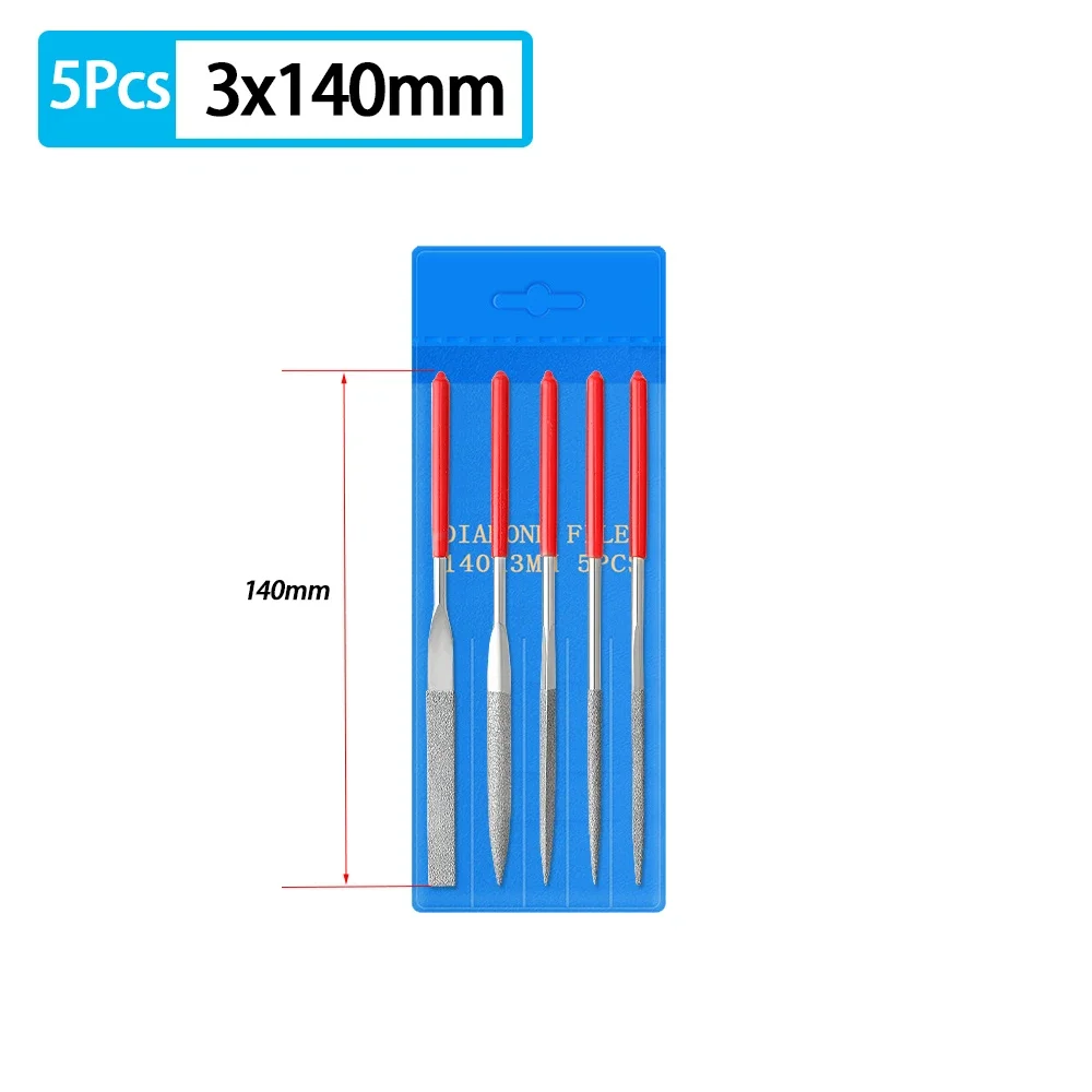 סט קבצים מיני עם מחטות יהלומים לתכשיטים, אבן, זכוכית, מתכת, קרמיקה, פוליש וחריטה בעבודת יד לעבודות עץ