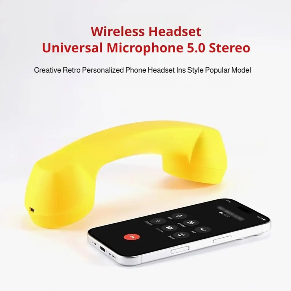 레트로 전화 핸드셋 무선 블루투스 및 유선 3.5mm 수신기 iPhone V7O2용 클래식 방사선 방지 전화 마이크 이어폰