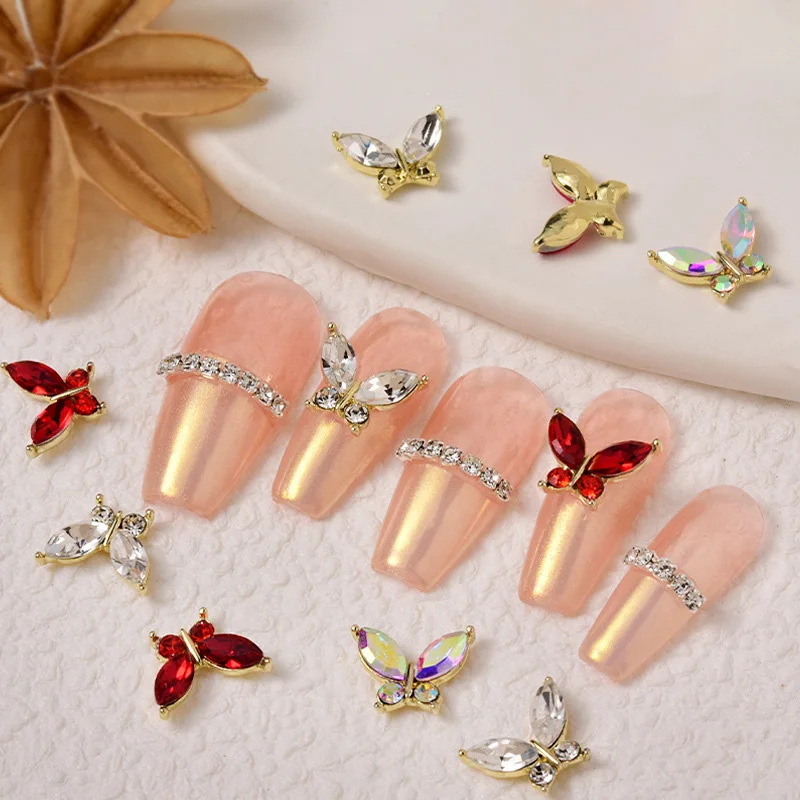 10pcs Crystal Rhinestones 2023 New Year Nail Art Decorations