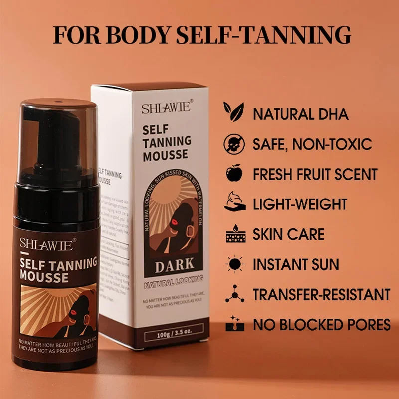 For Body Self Tanning Mousse Beach Outdoor Sunless Bronzer Spray Tan Tanning Enhancer Body Natural Tan Cream