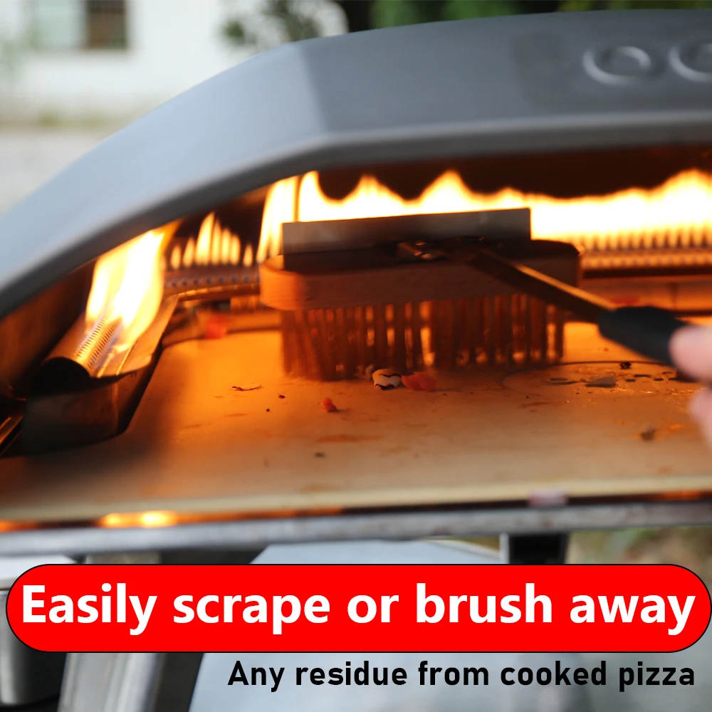 Brass Pizza Oven Copper Brush with Scraper Grill Brass Cleaning Brush with Stainless Steel Handle Oven Accessories Oven Cleaning Brush