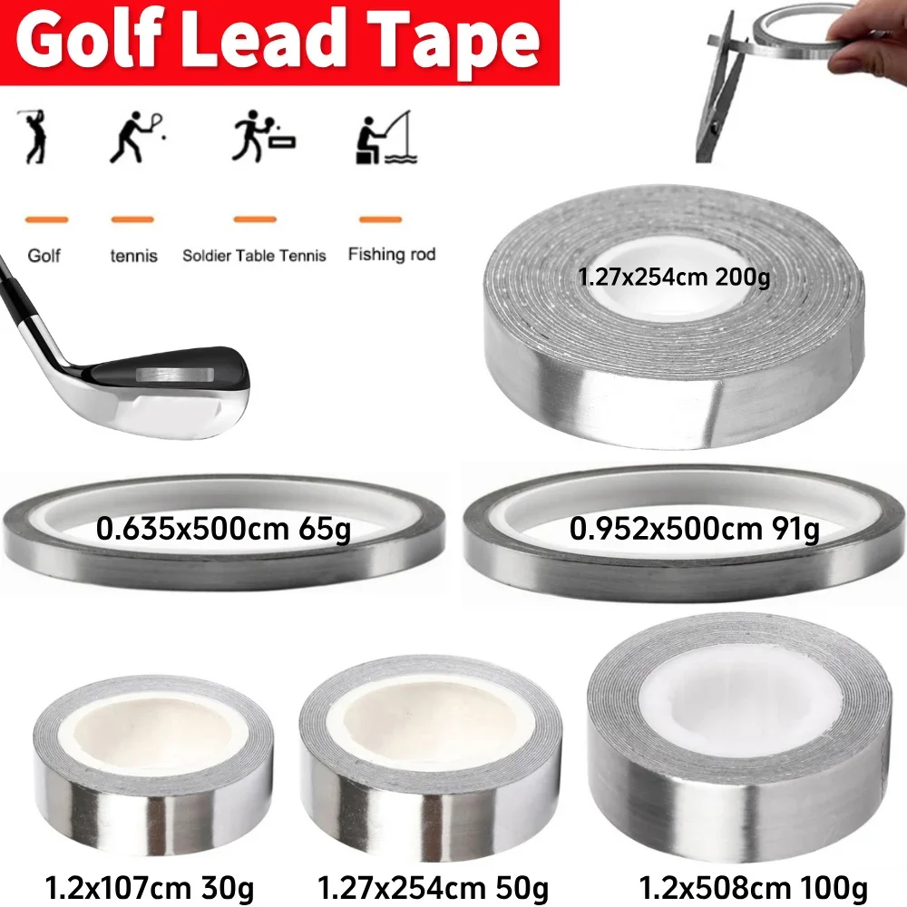 1Roll High Density Lead Weights Golf Lead Tape 30g 50g 60g 90g 100g 200g Self-Adhesive For Tennis Badminton Racket Golf Clubs