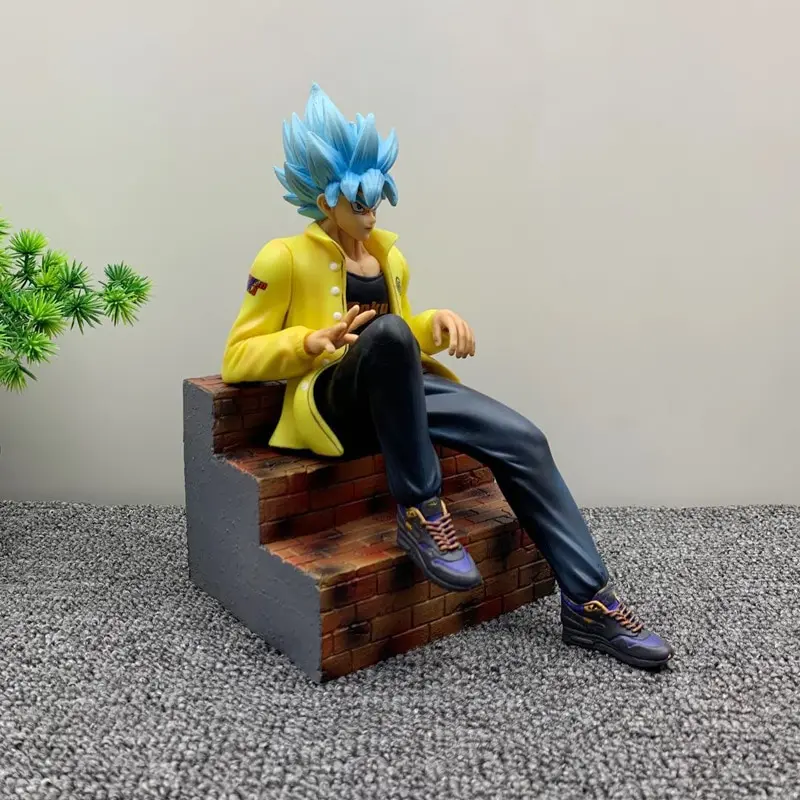 

Dragon Ball Anime Goku Double Head Sculpture Sitting Sofa Doll Model Ornament Collection Gift 20CM
