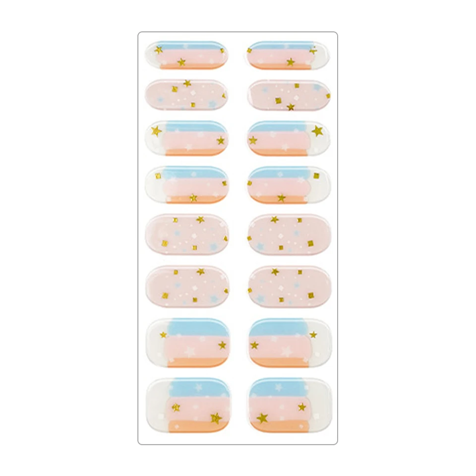 16Pcs UV LED Gel Nail Strips Art Kit