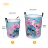 Custom Stitch Angel Laundry Hamper Large Clothes Storage Basket Disney Anime Toy Bin Organizer for Kids 6