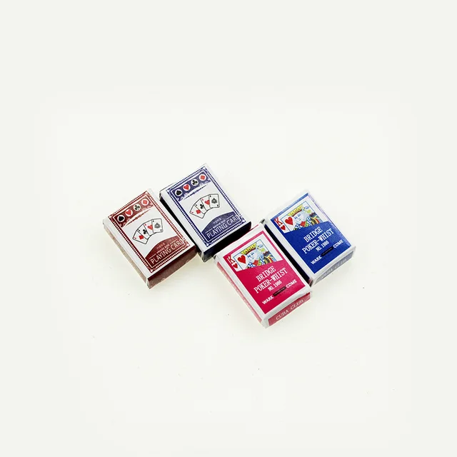 1Set Mini Poker Playing Cards Toys Pretend Play paper Poker model for Barbi House 1/12 Dollhouse Miniature Decor Accessories 3