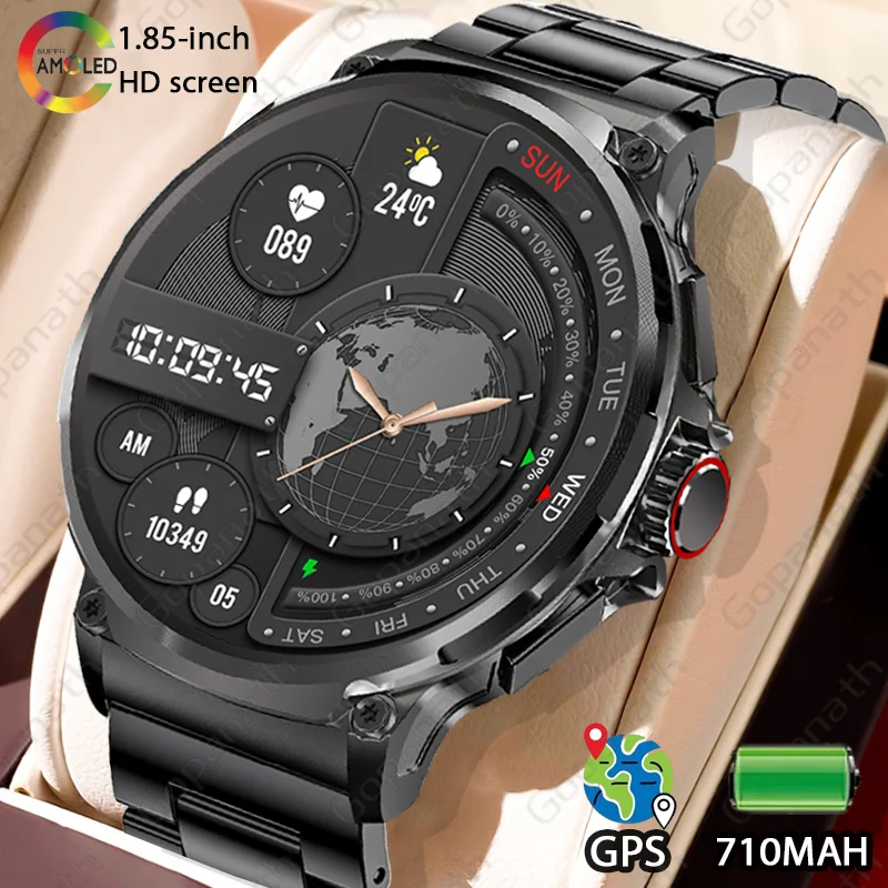 

New men's smartwatch AMOLED Bluetooth Talk 1.85-inch full screen touch 710mah large capacity battery waterproof men's smartwatch