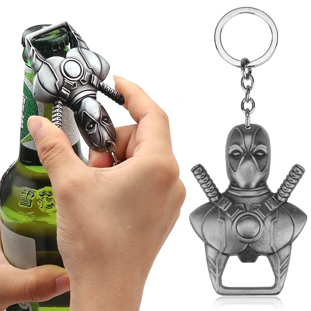 Superhero Deadpool Bier Flasche Schlüsselbund Kreative Vintage Männer Auto  Schlüssel Halter Zubehör Deadpool Anhänger Schlüsselanhänger - AliExpress