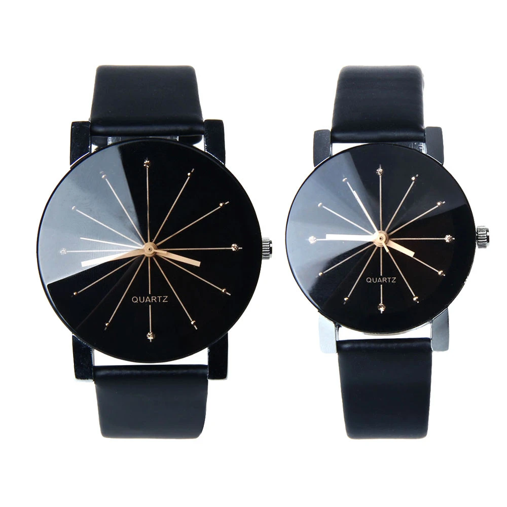 1 Pair Couple Lover Watches Quartz Dial Clock PU Leather WristWatch Relojes Watch Women Men Fashion Luxury Relogio Feminino Saat