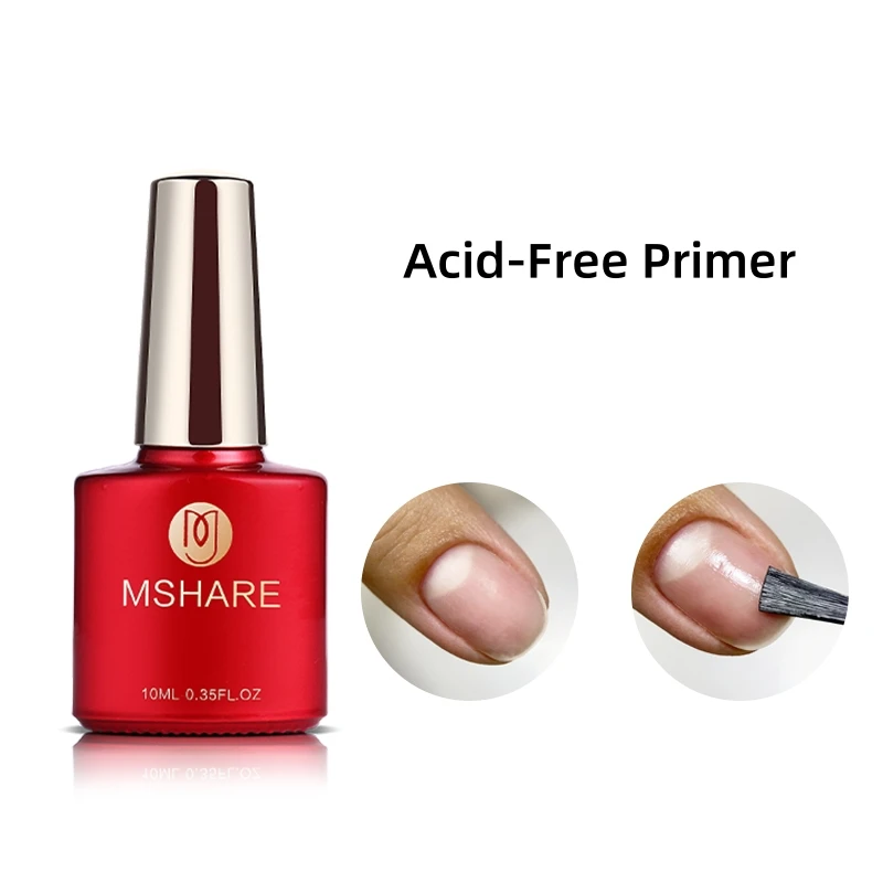 MSHARE 10ml Nail Base & Top Gel Set with Primer and Dehydrator