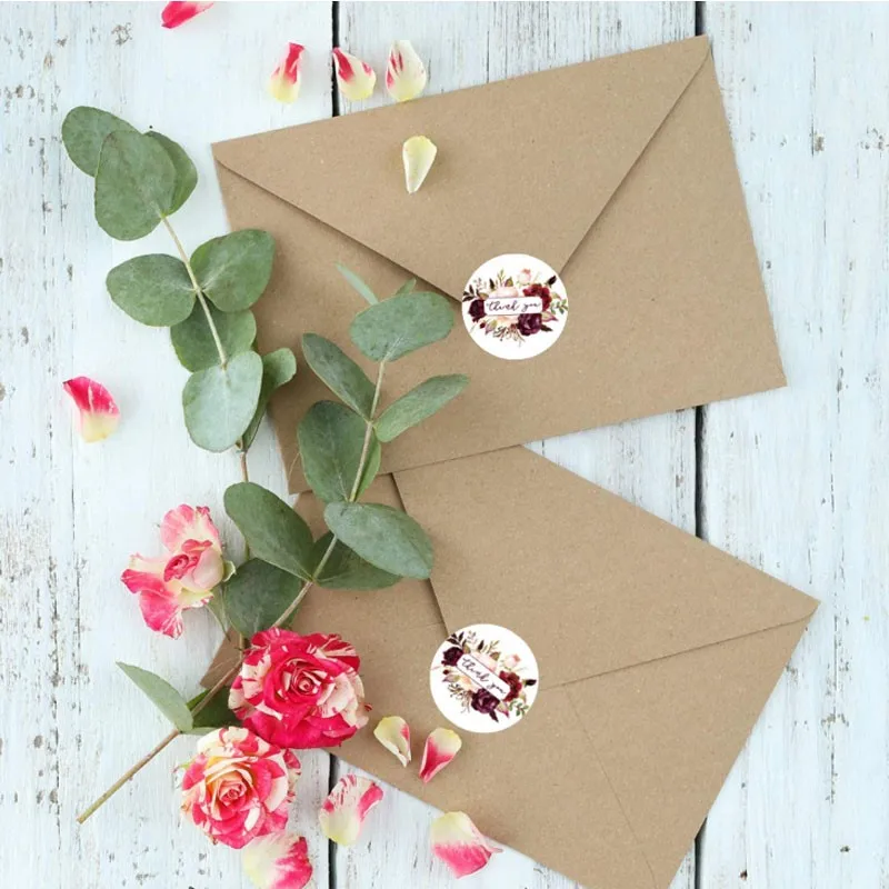 

5000pcs Vintage Heart Thank You for supporting my business Stickers Seal Labels 1 Inch Handmade