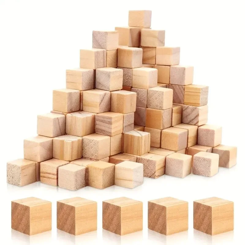 Various Sized Unfinished Wooden Blocks for DIY Crafting and Home Decor