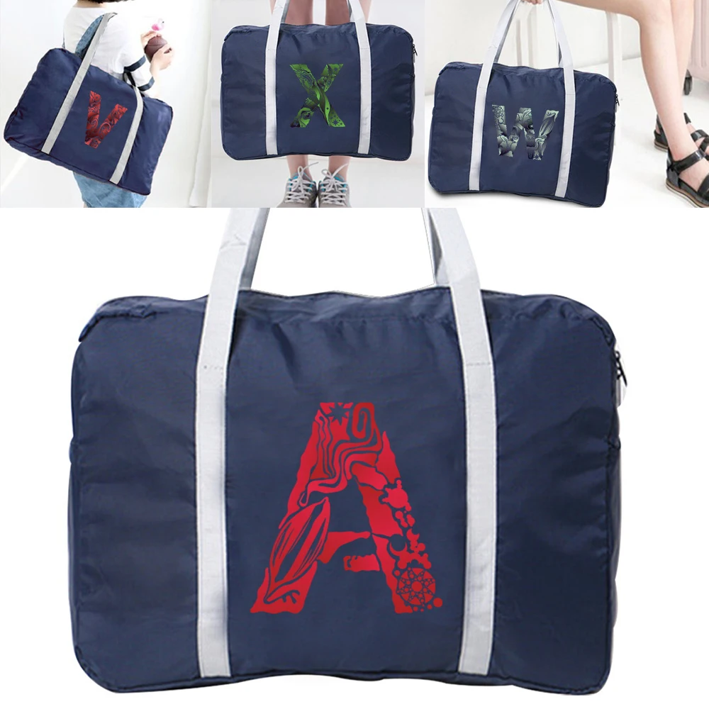 

Unisex Large Capacity Travel Bag Organizers Luggage Handbags Clothes Storage Duffle Carry on Bags Engrave Image Lettern Series