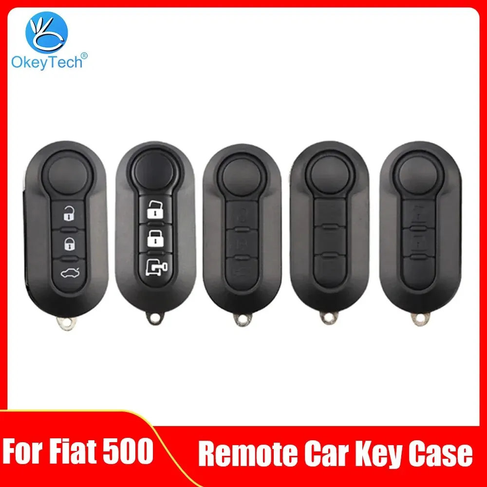 OkeyTech FOR FIAT 500 Panda Punto Bravo Ducato Stilo Flip Folding Car Key Shell Remote Auto Key Case Fob SIP22 Blade 3 Buttons folding car key shell