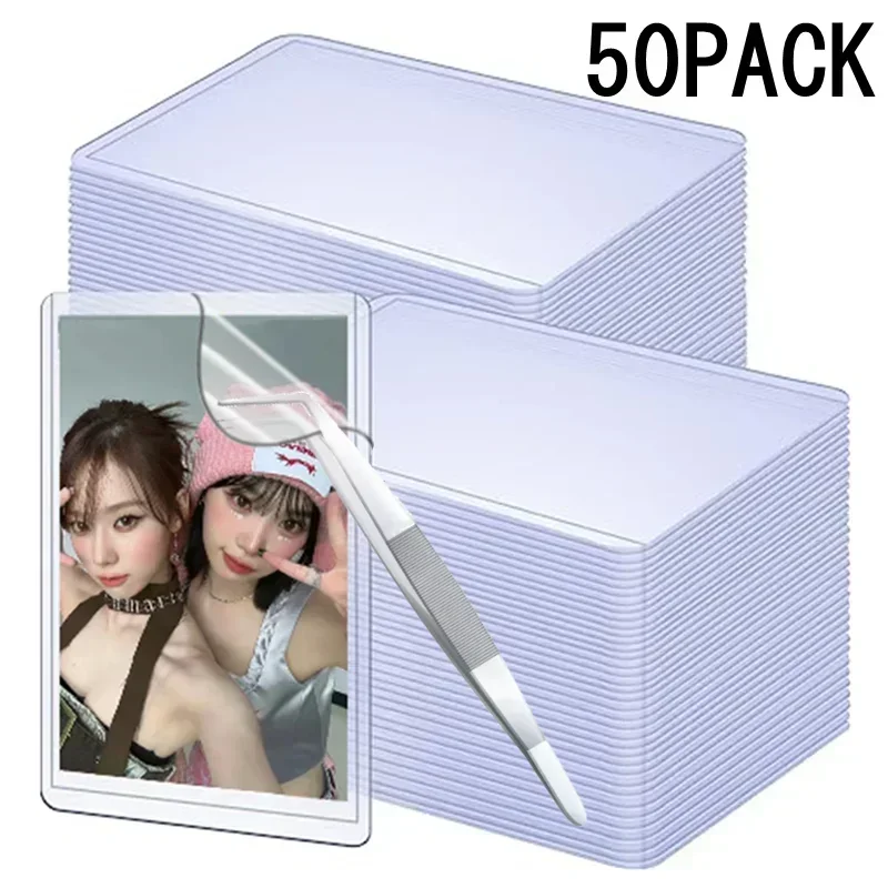 35PT Clear Toploaders Kpop Idol Photocard Sleeve 1/50Pcs Anti-scratch 3X4" PVC Card Holder