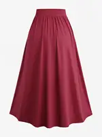 ROSEGAL Plus Size Women's Skirts Deep Red Lace Chiffon Layered Skirt Or Halloween Vampire Costume Gothic Lace Up Two Tone Skirt - Image 2