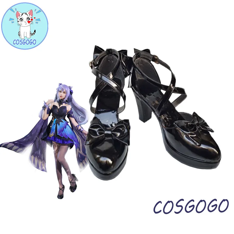 

Game Genshin Impact Cosplay Opulent Splendor Keqing High Heels Anime Project Ningguang PU Sandals Halloween Women Shoes Lolita