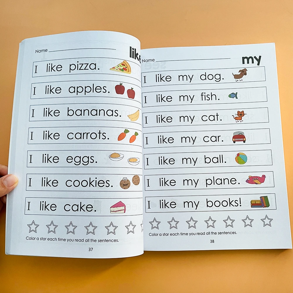 240P kids Alphabet Sentence books In English Practice Workbook Reading phonics Books for baby children learning English toys 2