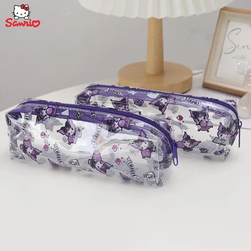 

Cartoon Sanrios Stationery Kuromi Kawaii Cute Student Pencil Pouch Ins Wind Simple Waterproof Lead Transparent Pencil Pouch Gift