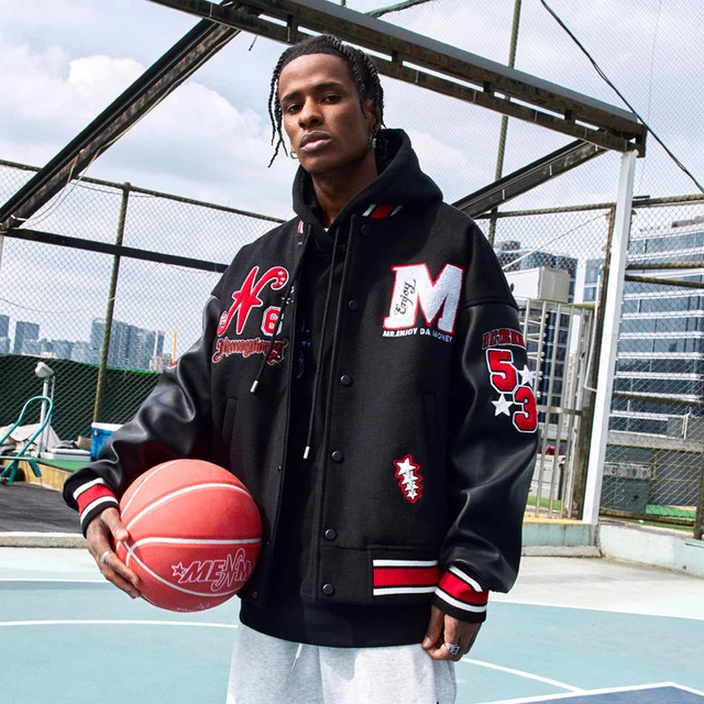 Letter Embroidered Baseball Jacket