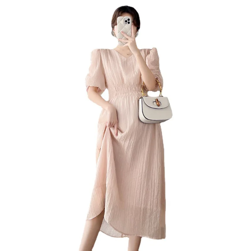 

Pregnant Women's Summer Dress Maternity Clothes V Neck Short Sleeve Long Loose Casual Gentle Wind Lady Dresses Pregnancy Dress